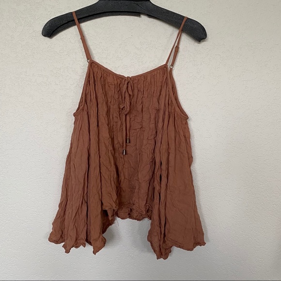 Open shoulder Cognac top - Picture 3 of 4